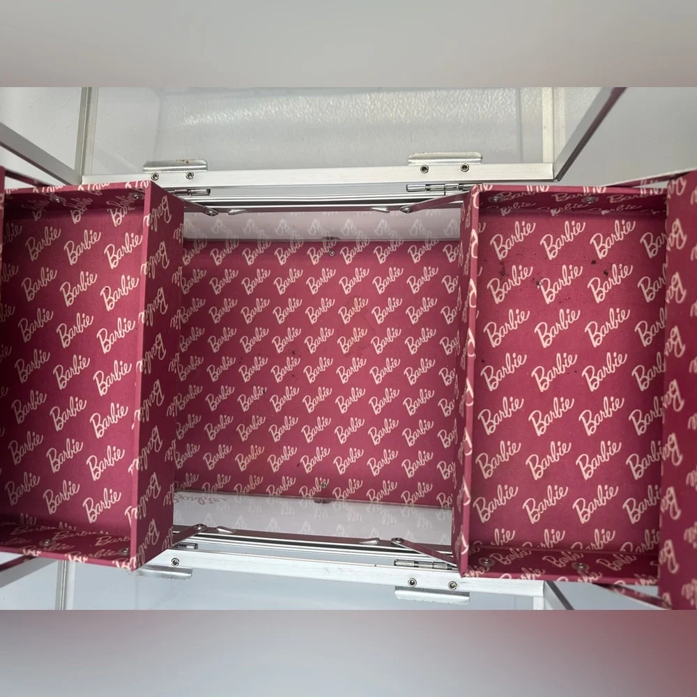 Caboodles x Barbie Neat Freak Train Case Clear & Pink Limited Edition Organizer